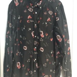 Floral Black Men's Shirt